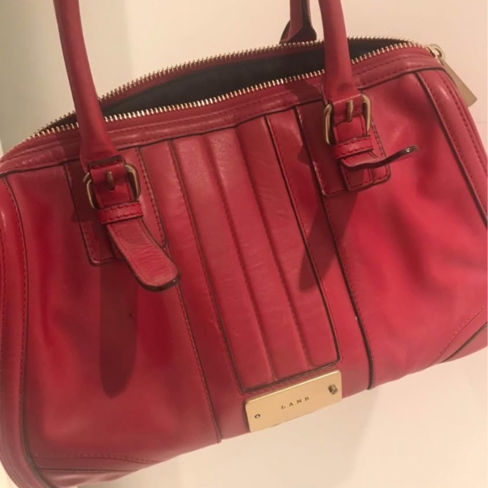 Authentic Red soft leather medium size handbag by Lamb Gwen Stefani.